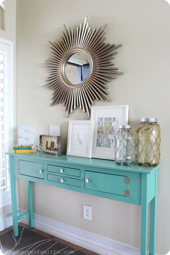 Apartment entryway mirror: colorful makeover manhattan apartment ...